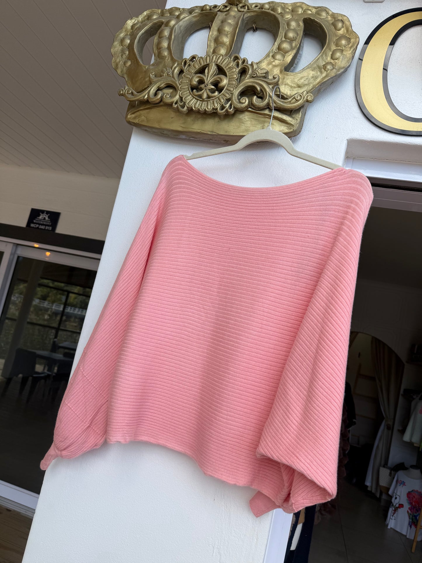 Batwing Pink Striped knit