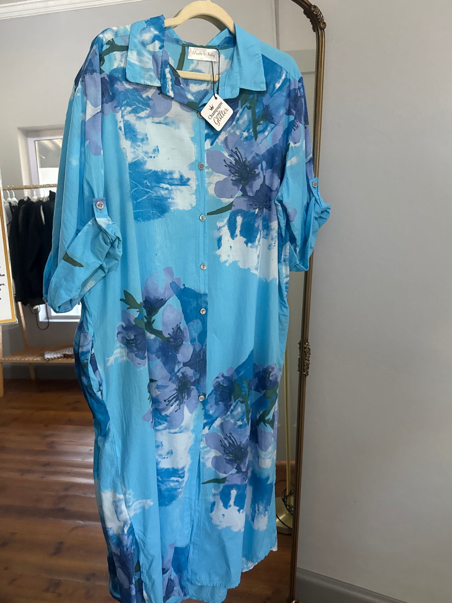 Annette Cotton Turquoise Dress