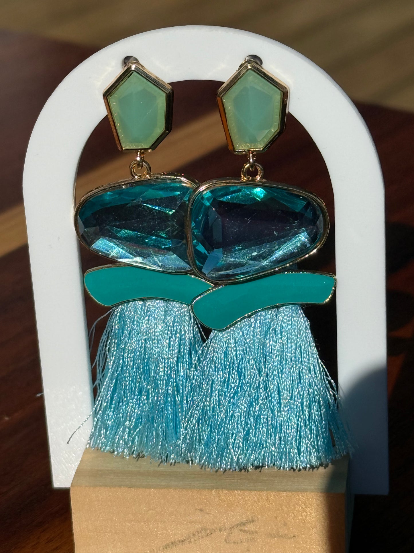 Mint Tassle Earrings
