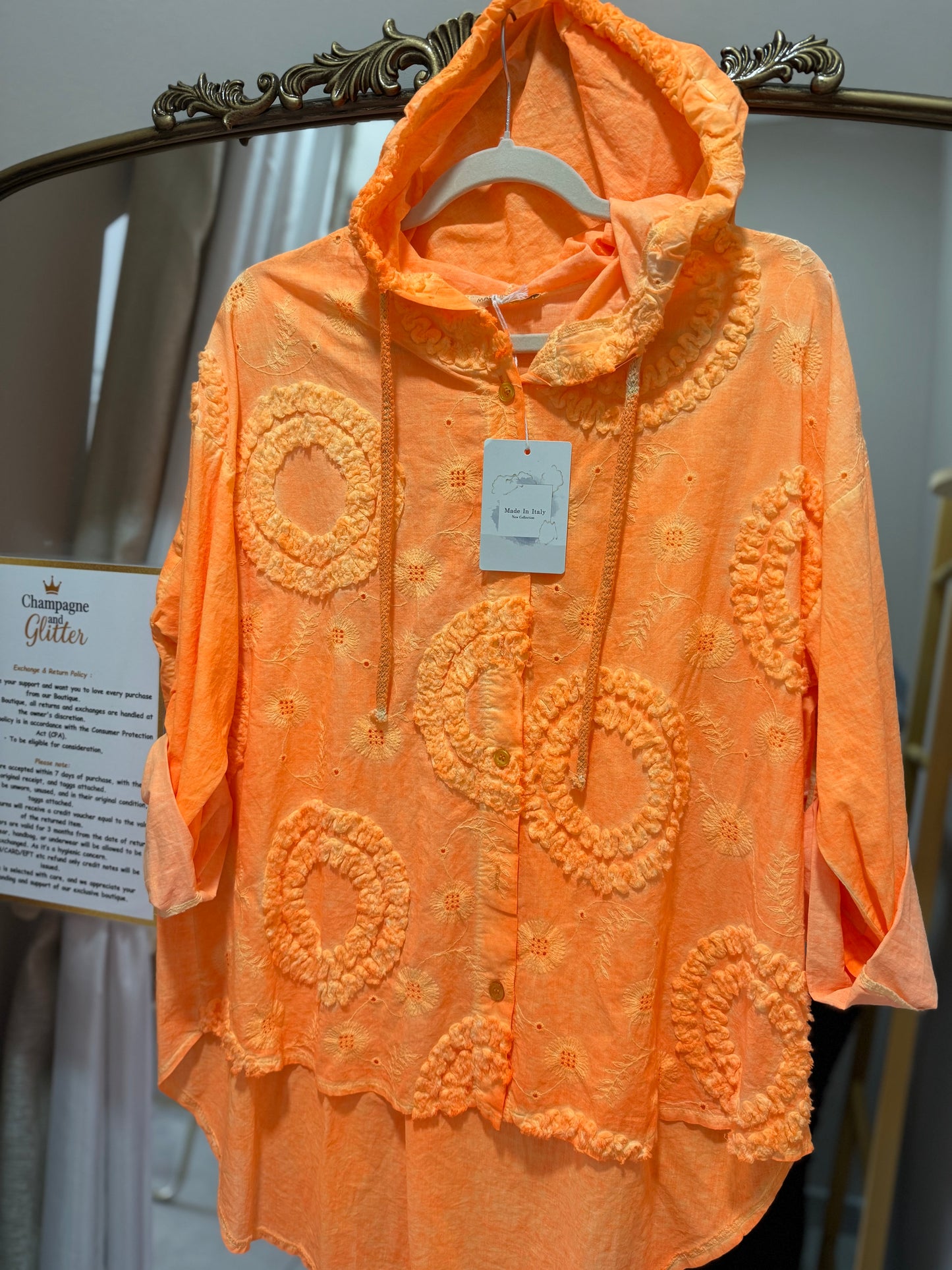 Ruffled Blouse Orange