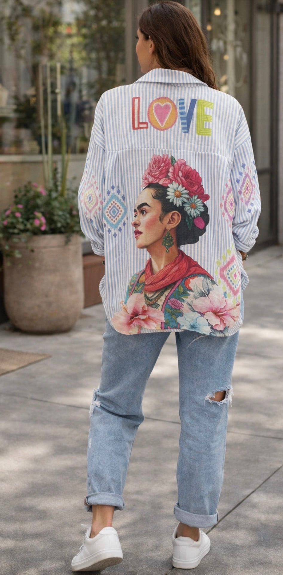 Denim Floral Love Blouse