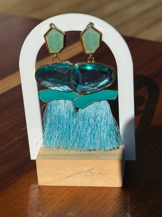 Mint Tassle Earrings