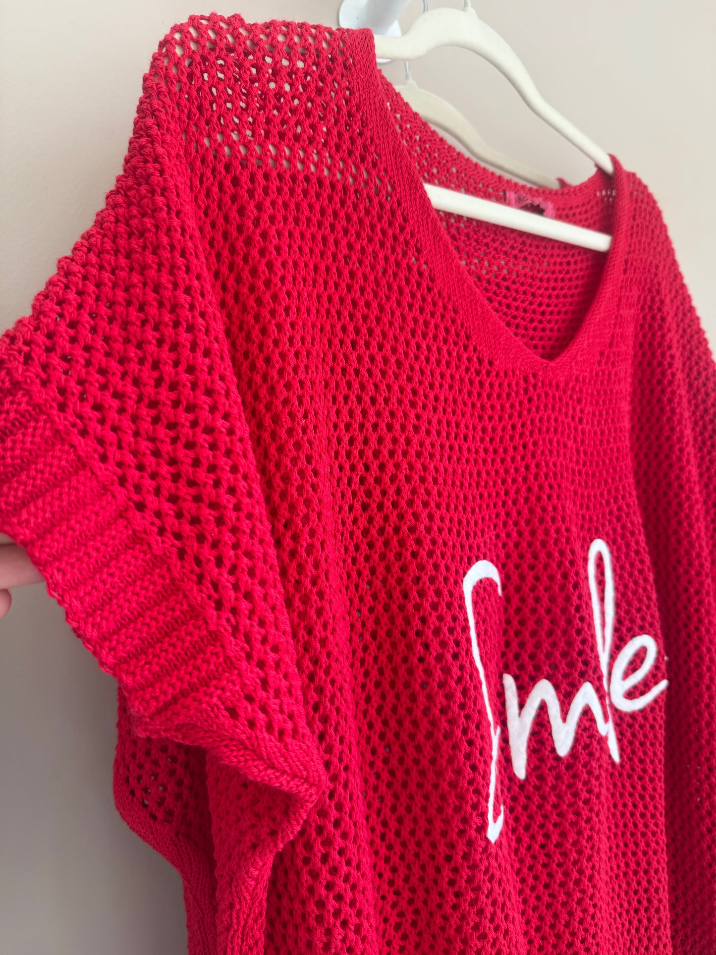 Smile Crochet Red