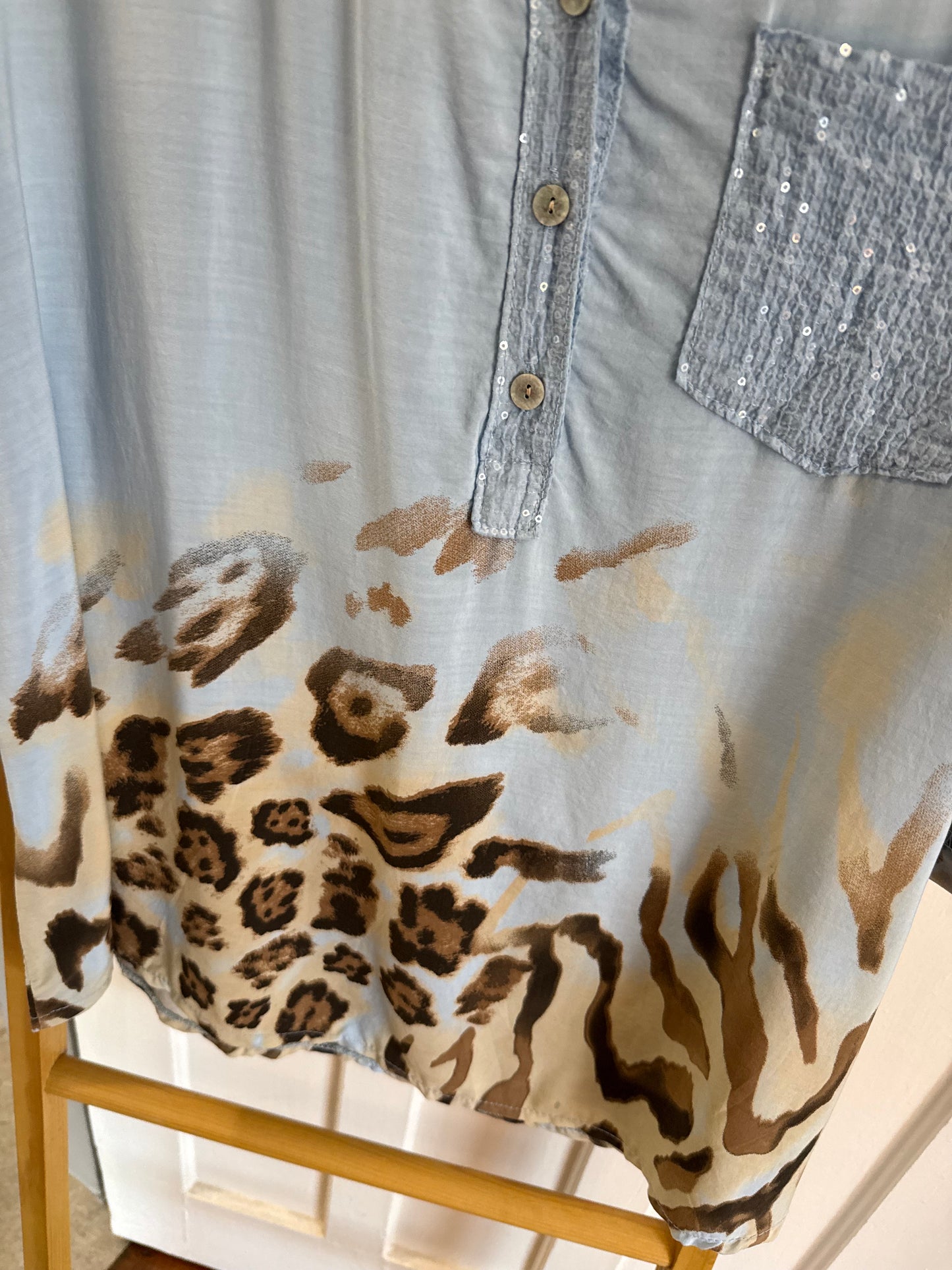 Wild Sequin Blouse Blue