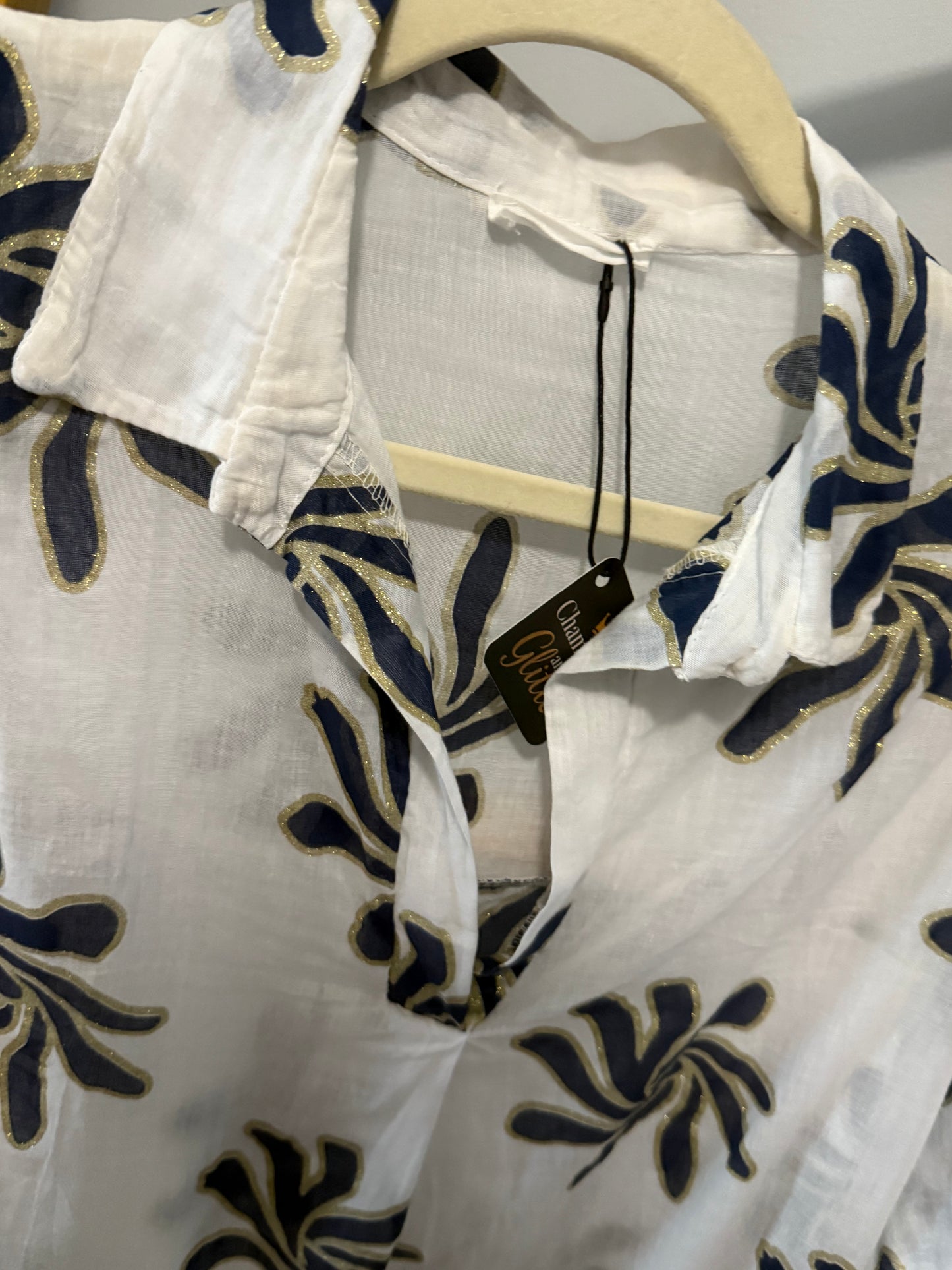 Dolly Cotton Blouse Navy
