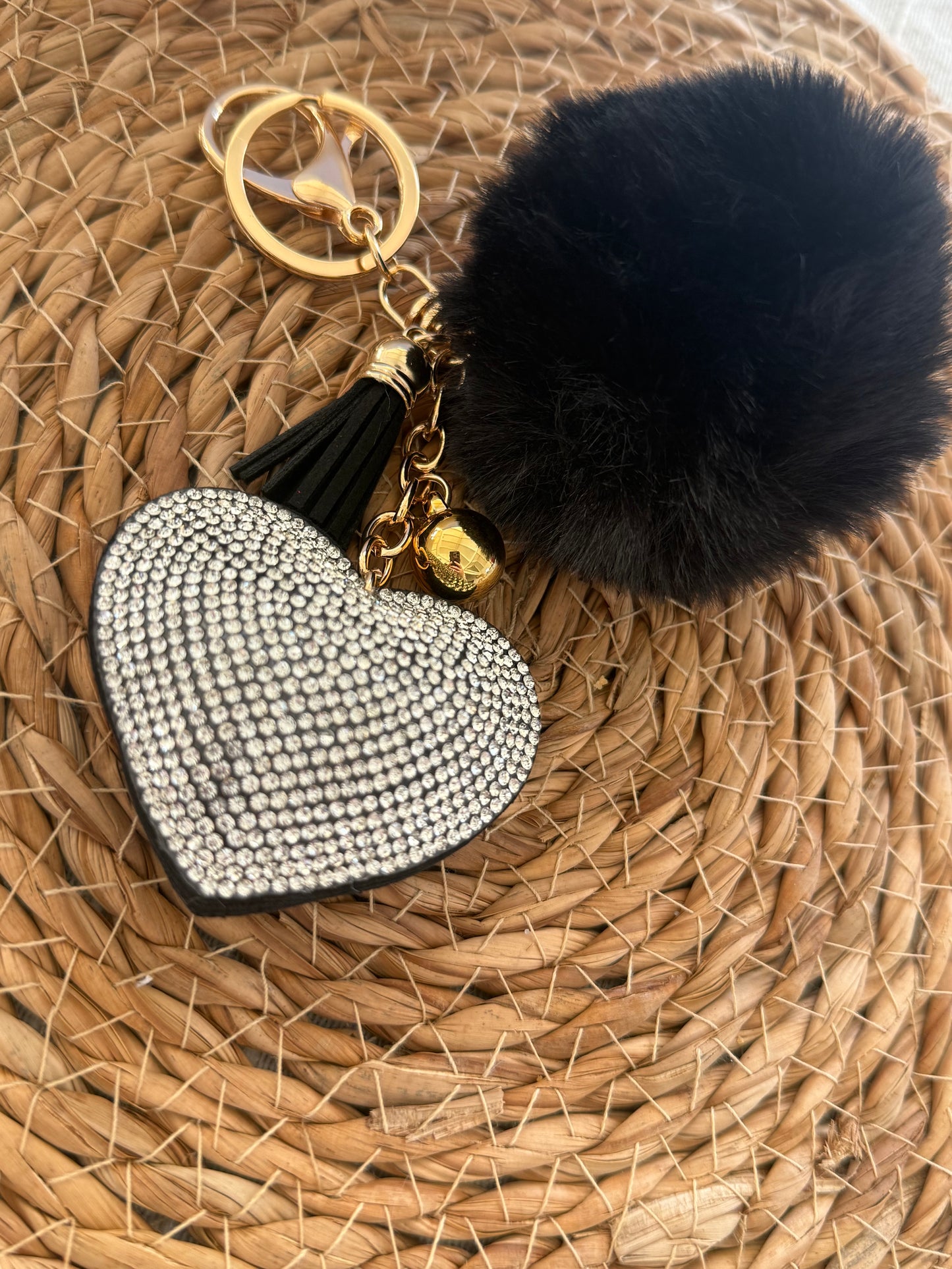 Heart KeyChain Black