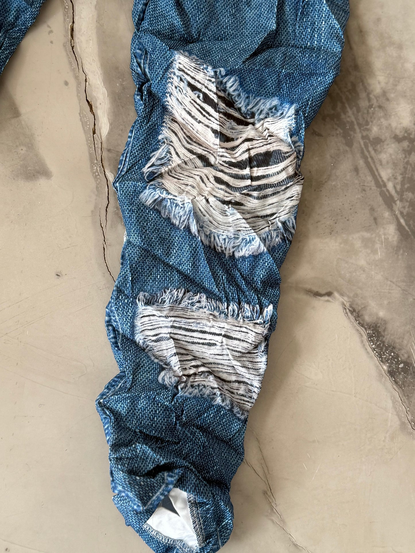 Denim Floral Pant