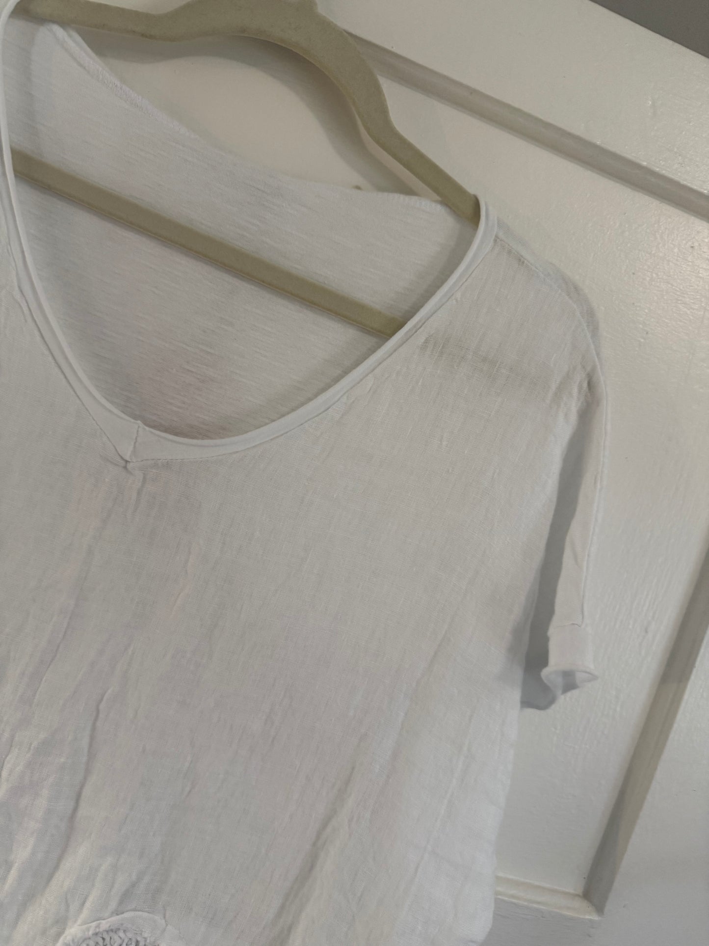 Cotton flower Blouse White