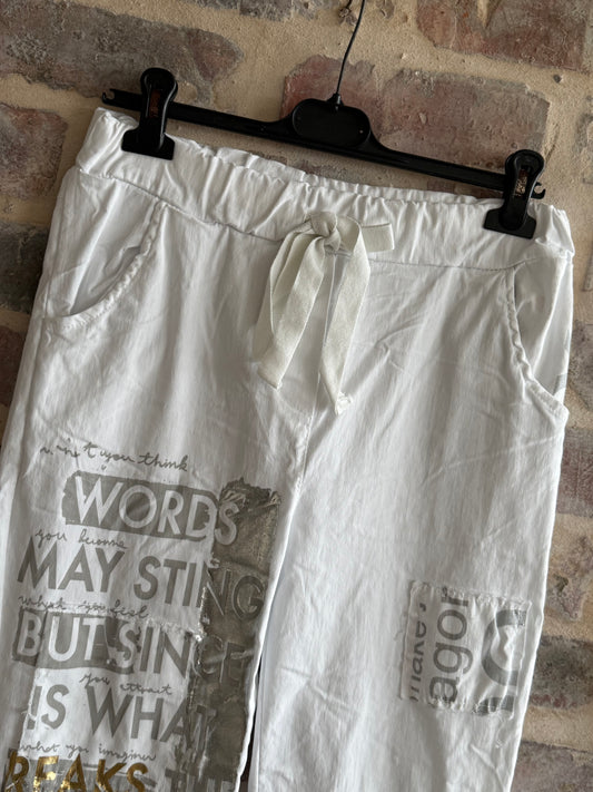 Thinking Pants White