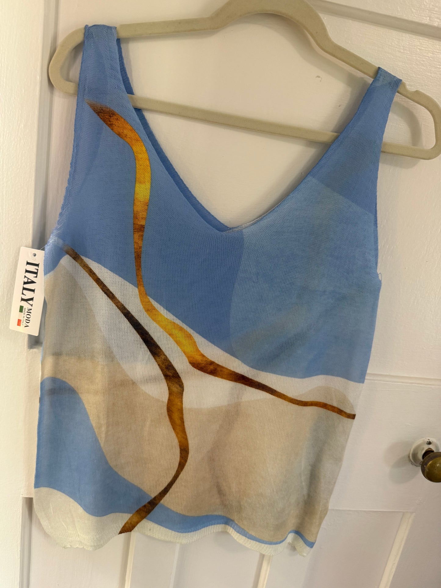 Blue Marble Sleeveless Blouse