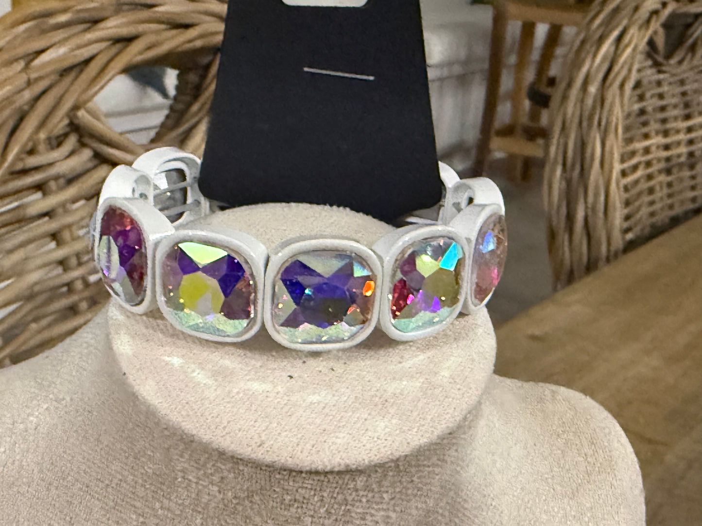 White Square Rainbow Bracelet