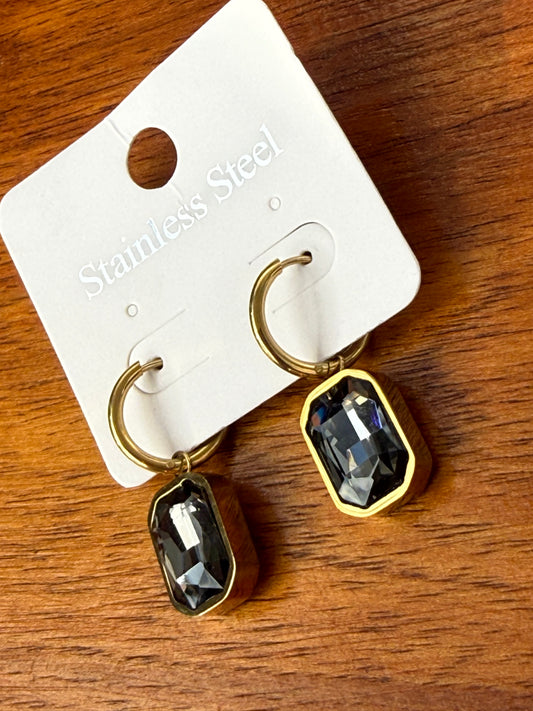 Square drops Earrings Graphite