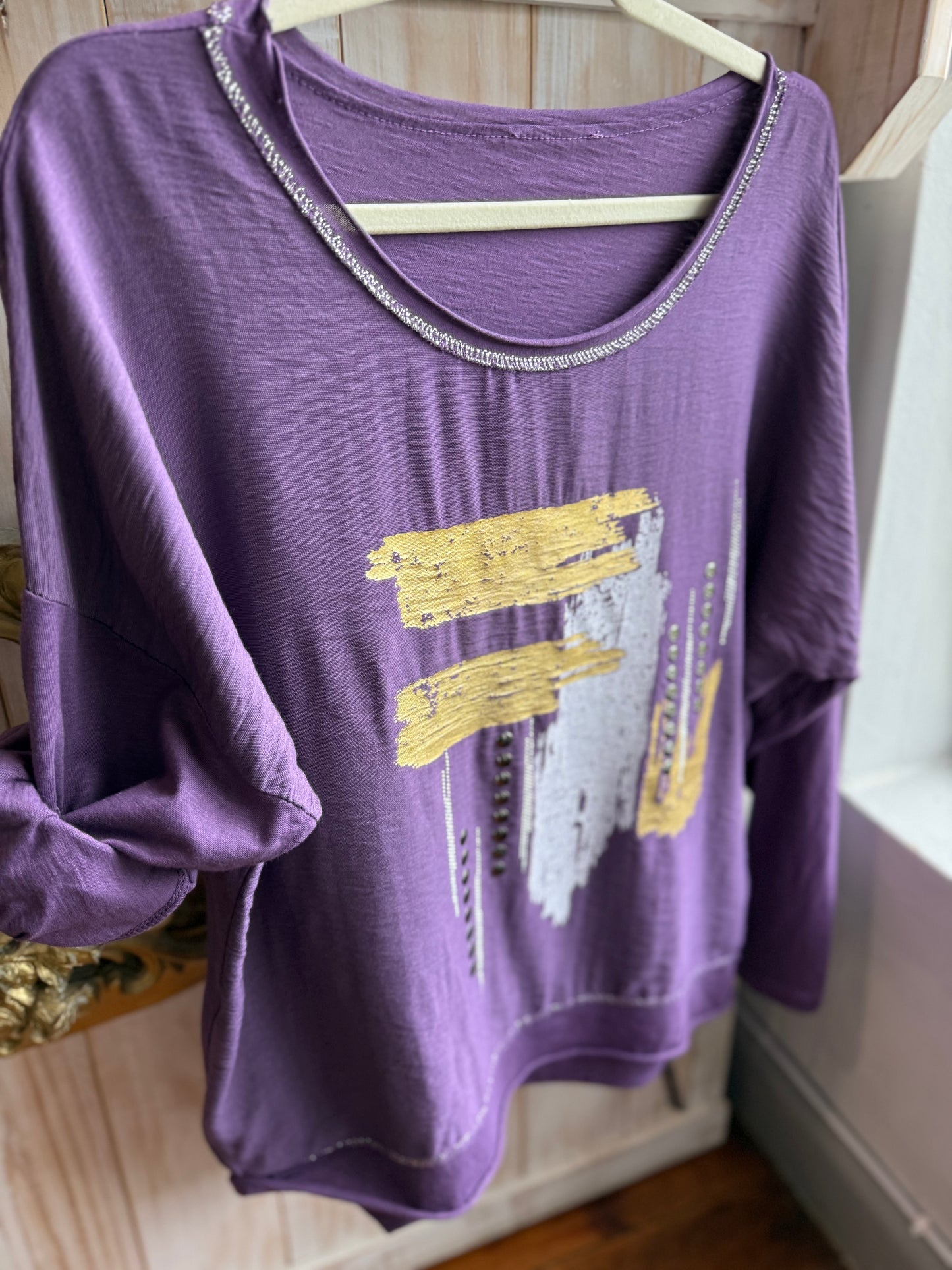 Mixed Metals Blouse Purple
