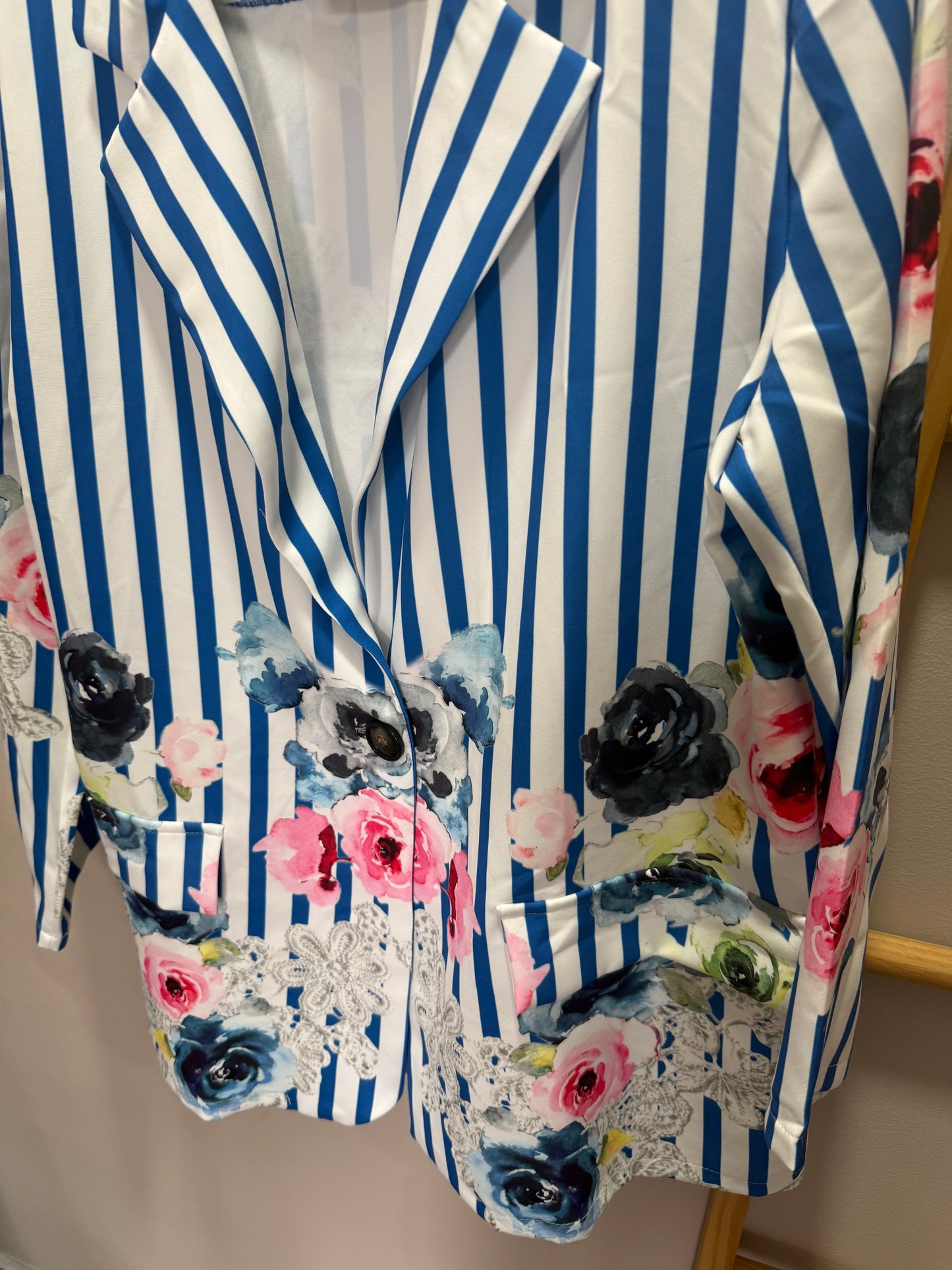 Tatum Satin Jacket_Striped Blooms