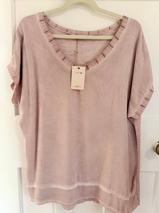 V Neck Blouse Mauve