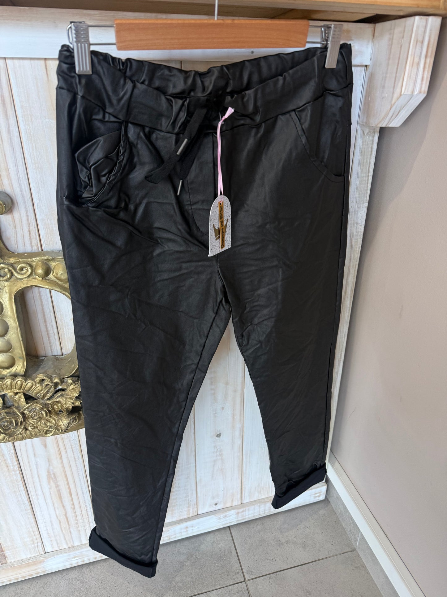 Pleather look Black