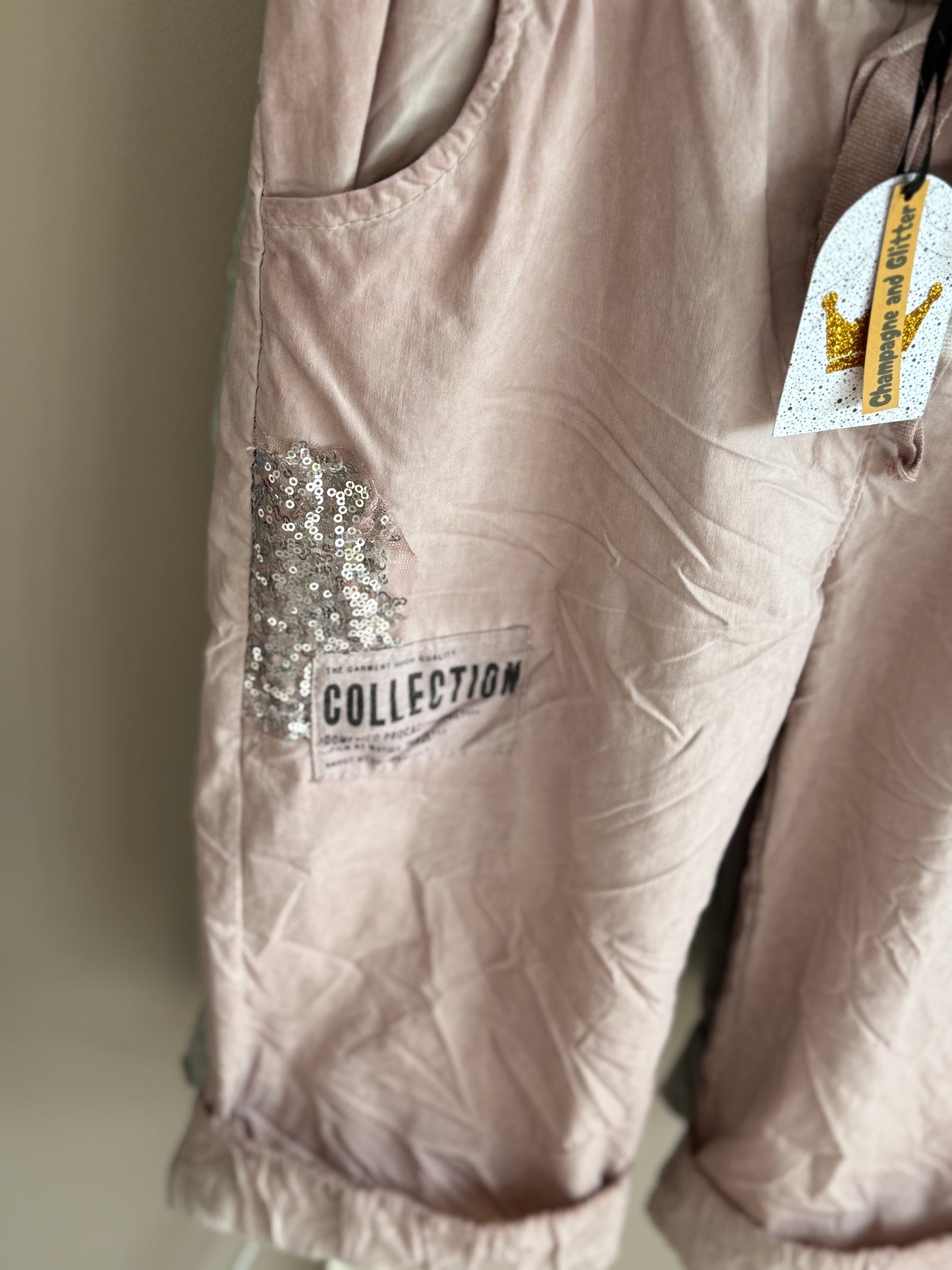 Patched Shorts Dusty Pink