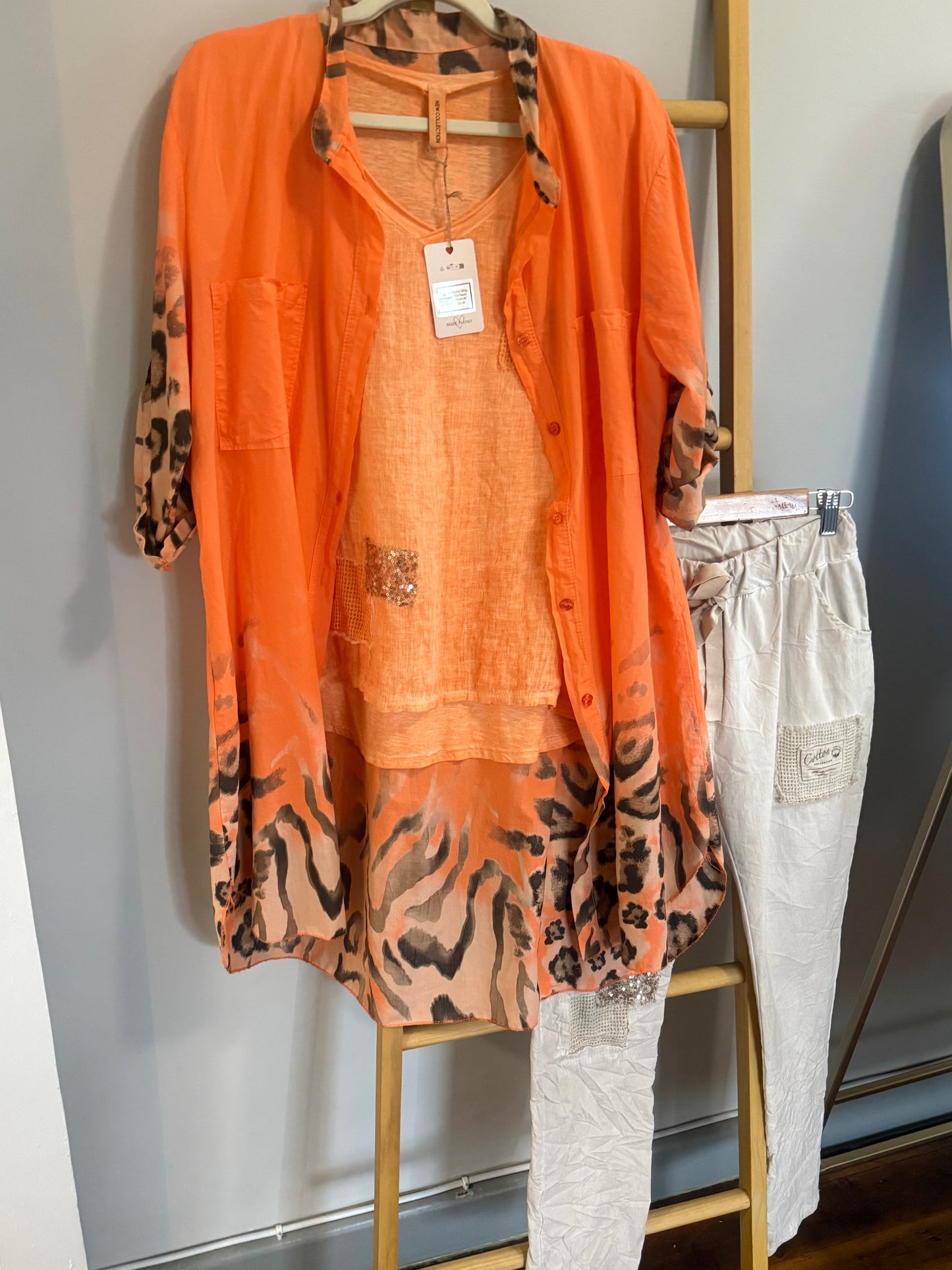 Leopard Dress/Blouse Orange