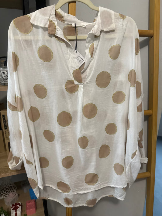 Dolly Cotton Blouse Nude