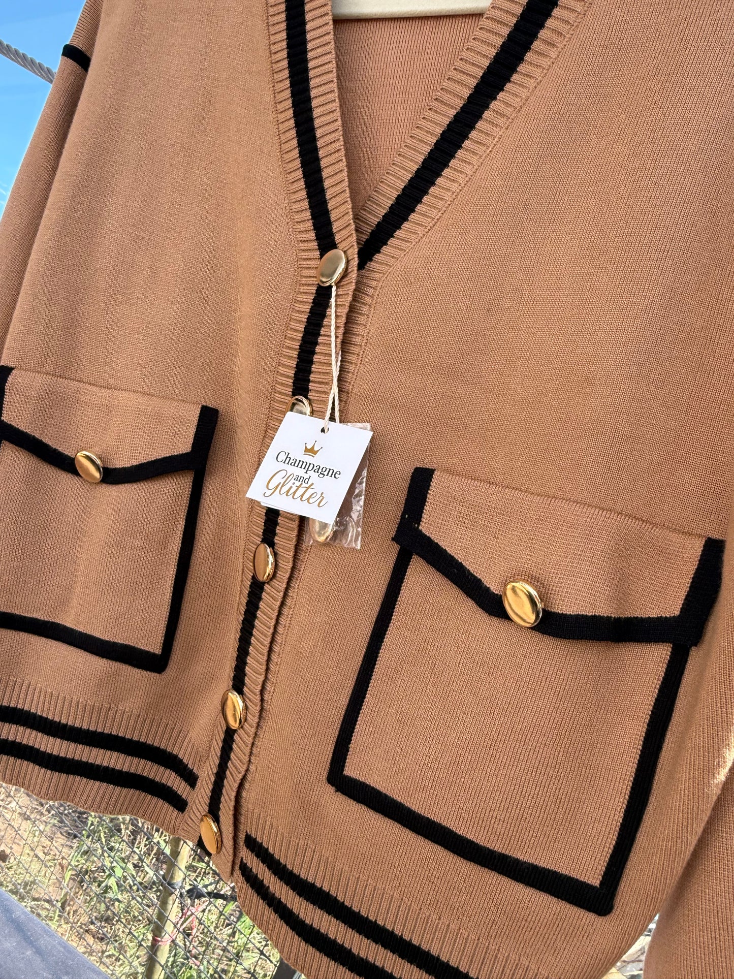 Pretty Woman Cardigan Nude/Black