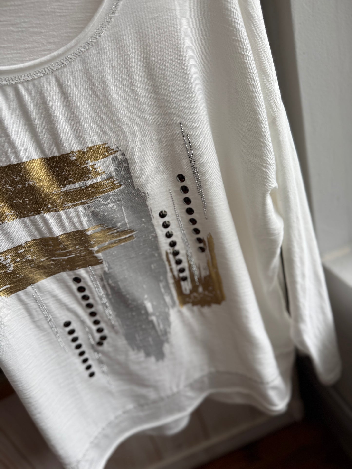 Mixed Metals Blouse White