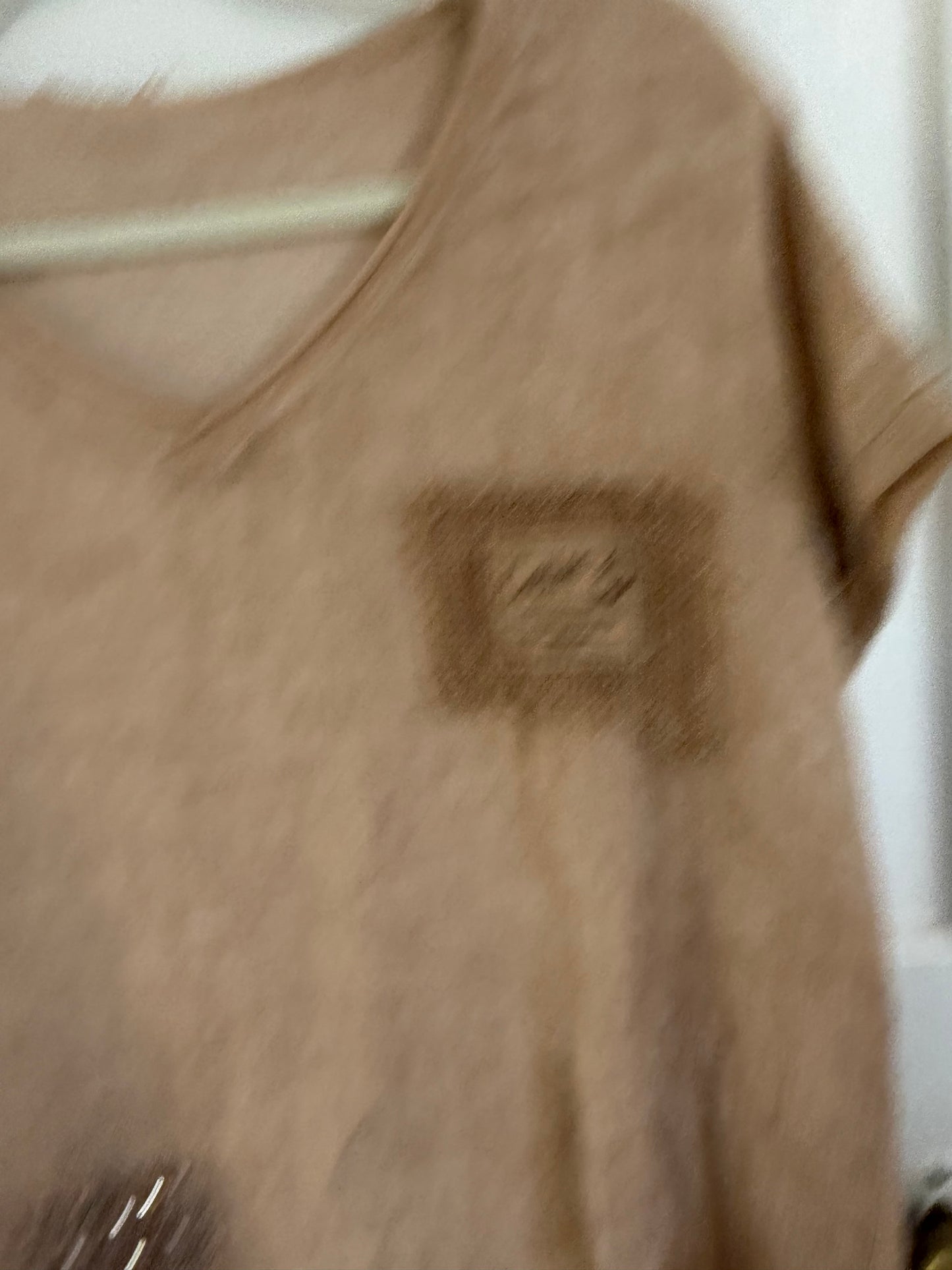 Patched Cotton Bling Blouse Caramel
