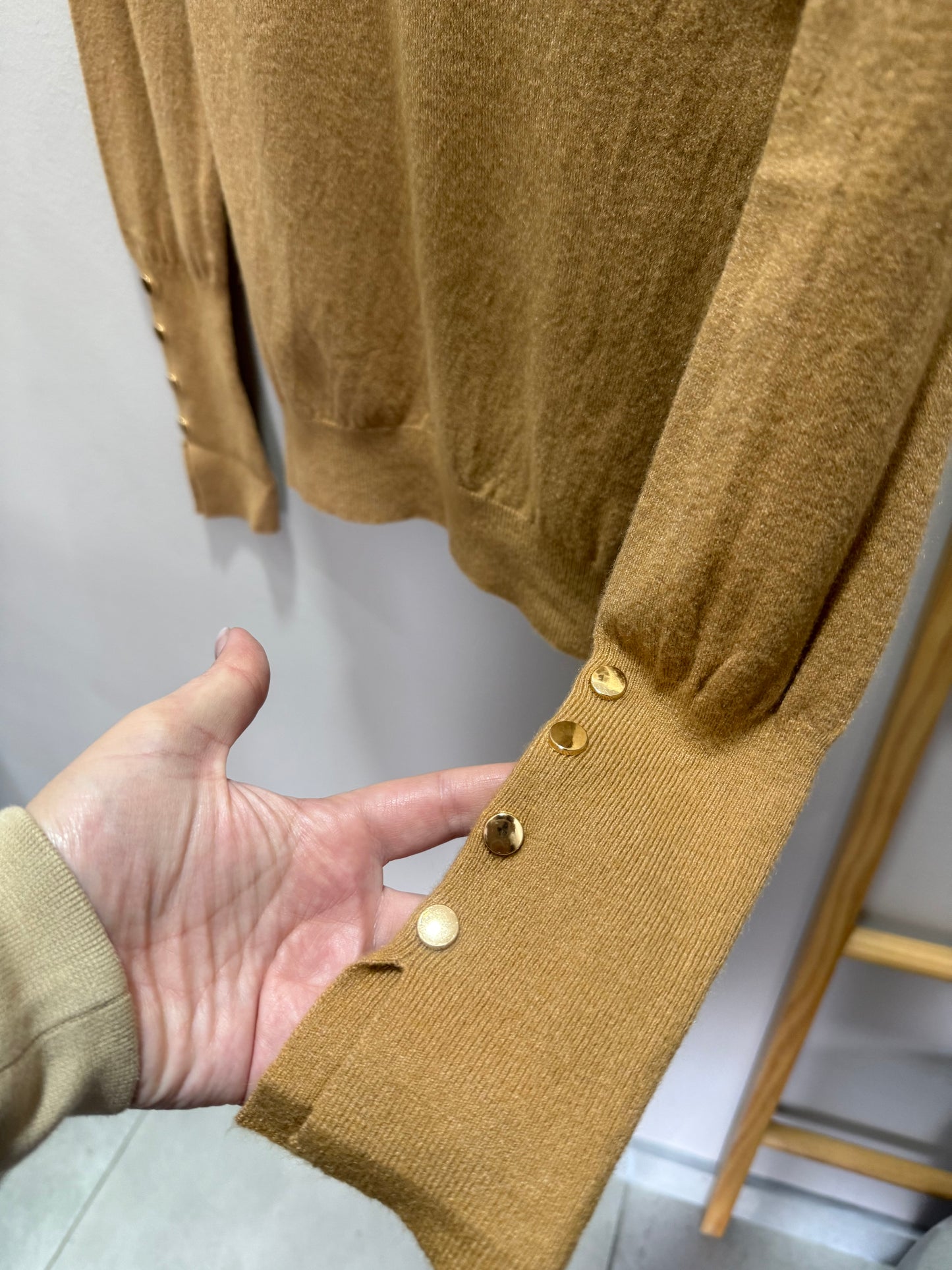Button Up Knit Caramel