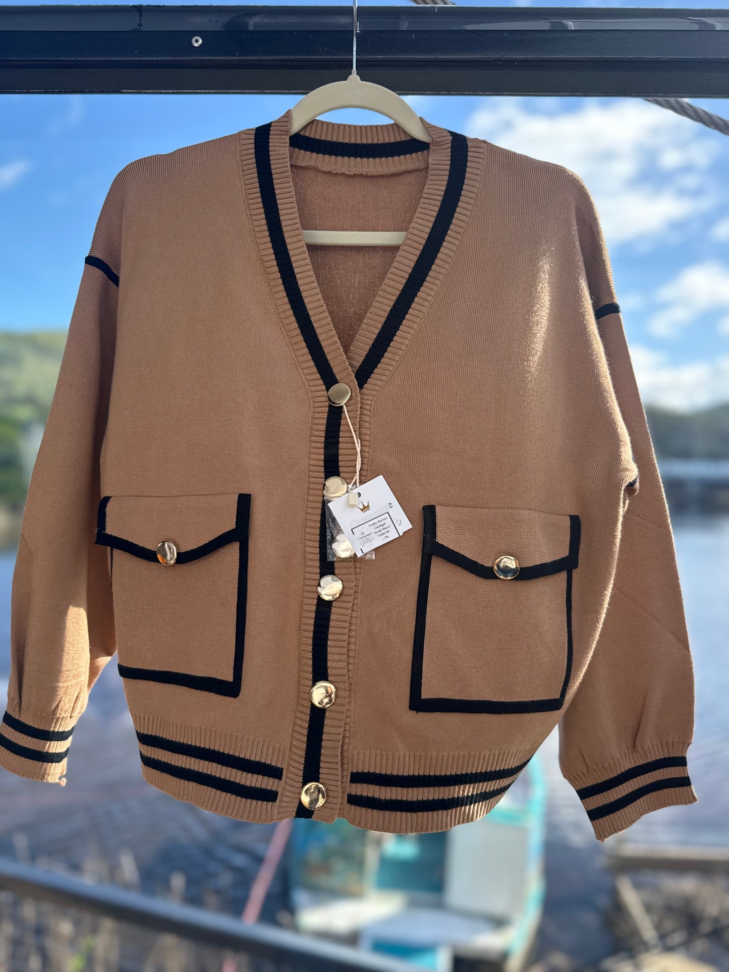 Pretty Woman Cardigan Nude/Black
