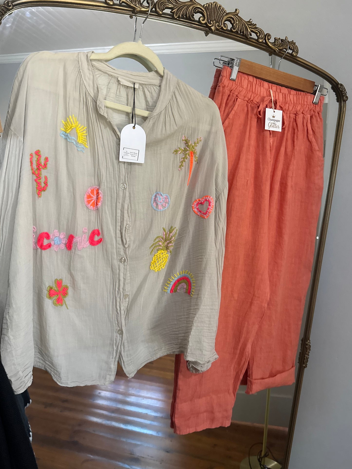 Jessie_linnen pants coral