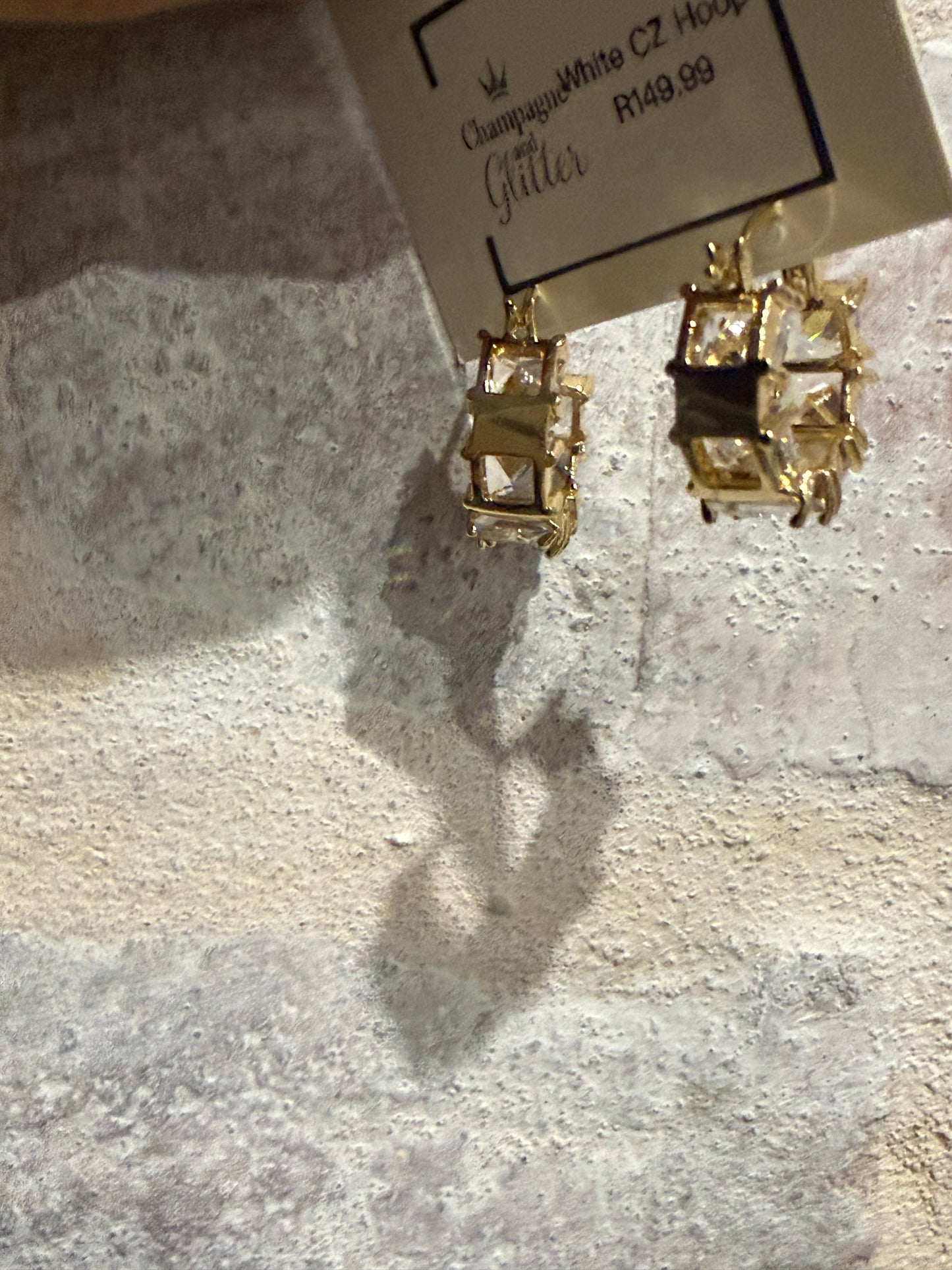 White CZ Hoops