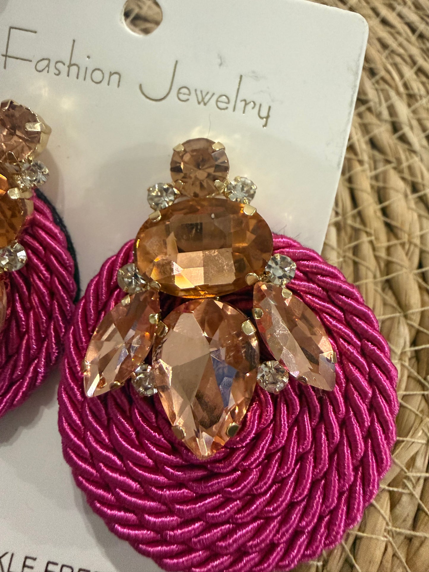 Rope Bling Pink Earring