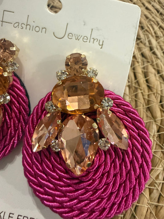 Rope Bling Pink Earring