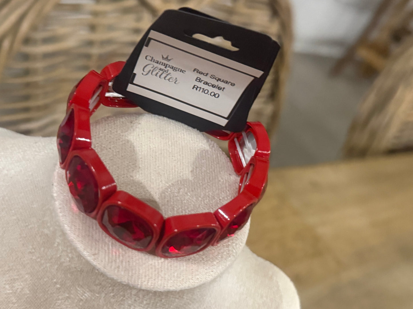 Red Square Diamond Bracelet