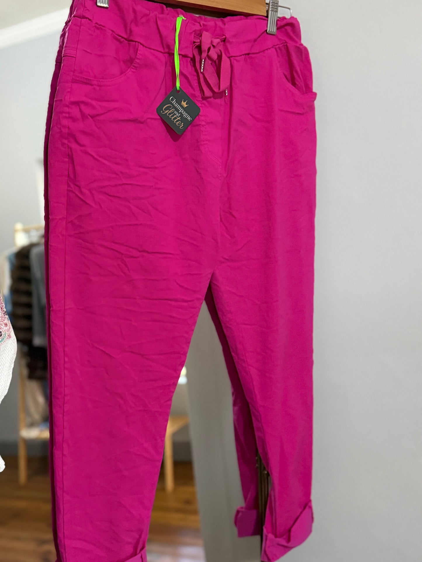 Kaelie Cotton Pants_Fuschia