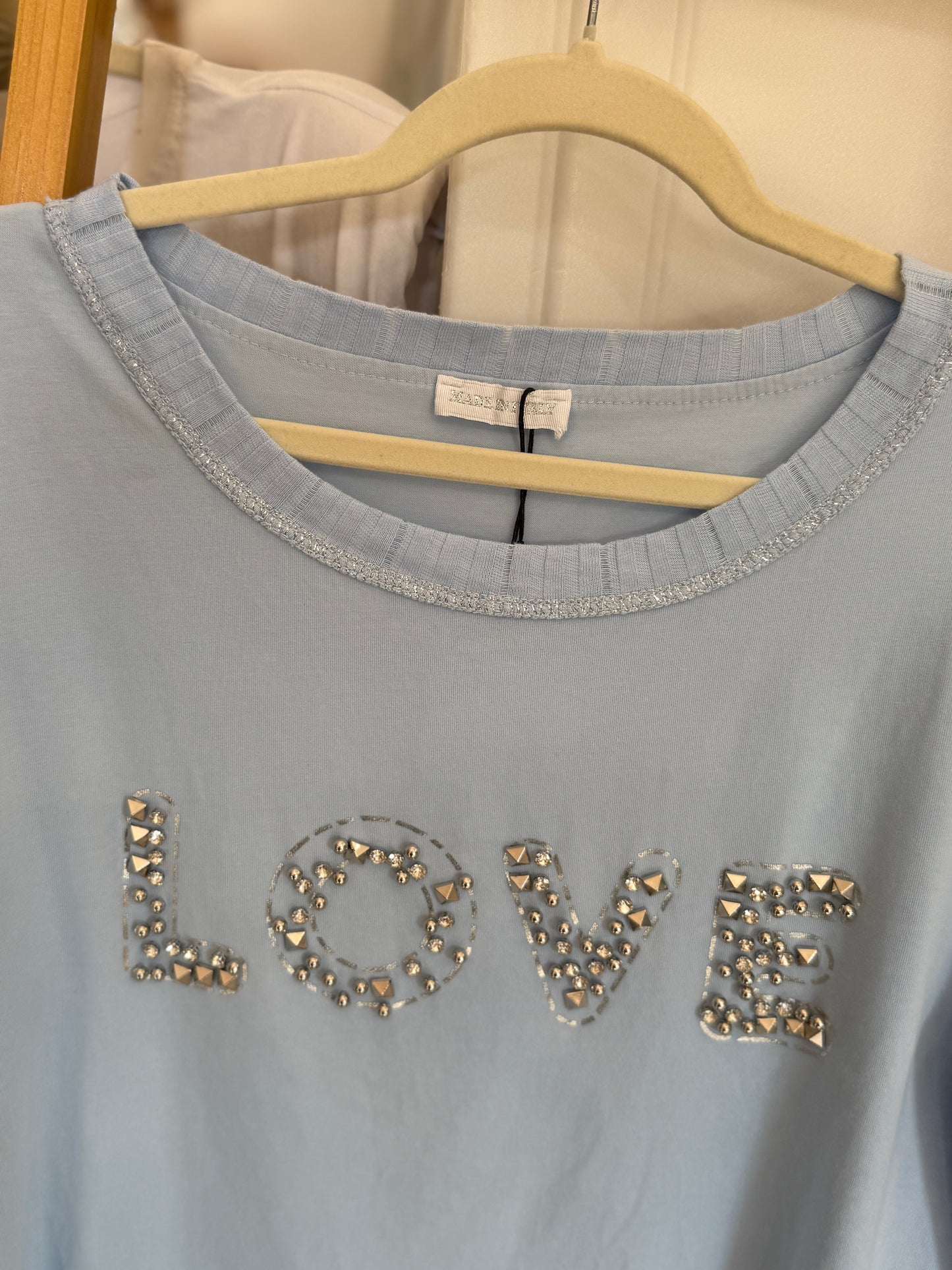 Studded Love Top Blue