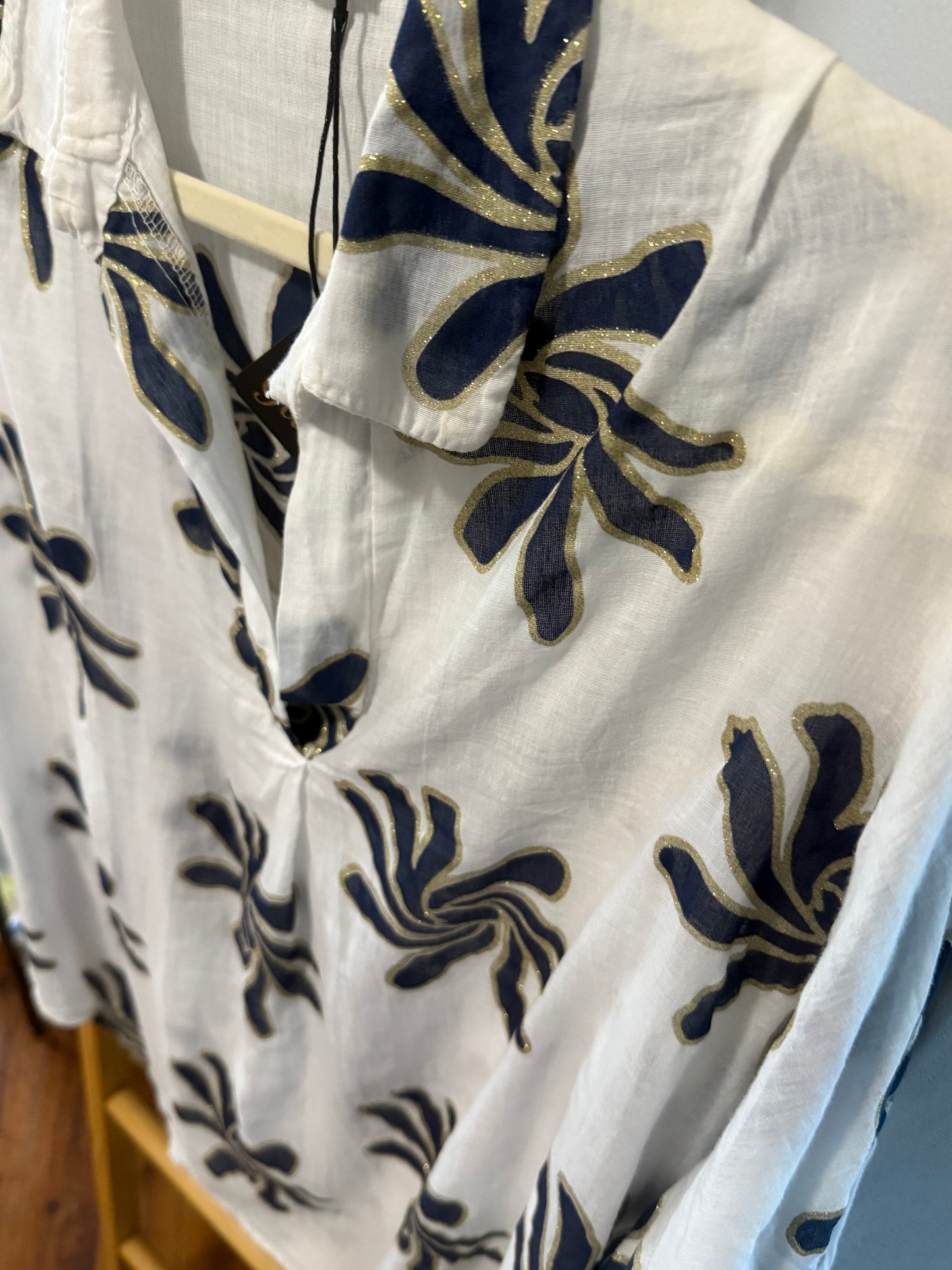 Dolly Cotton Blouse Navy