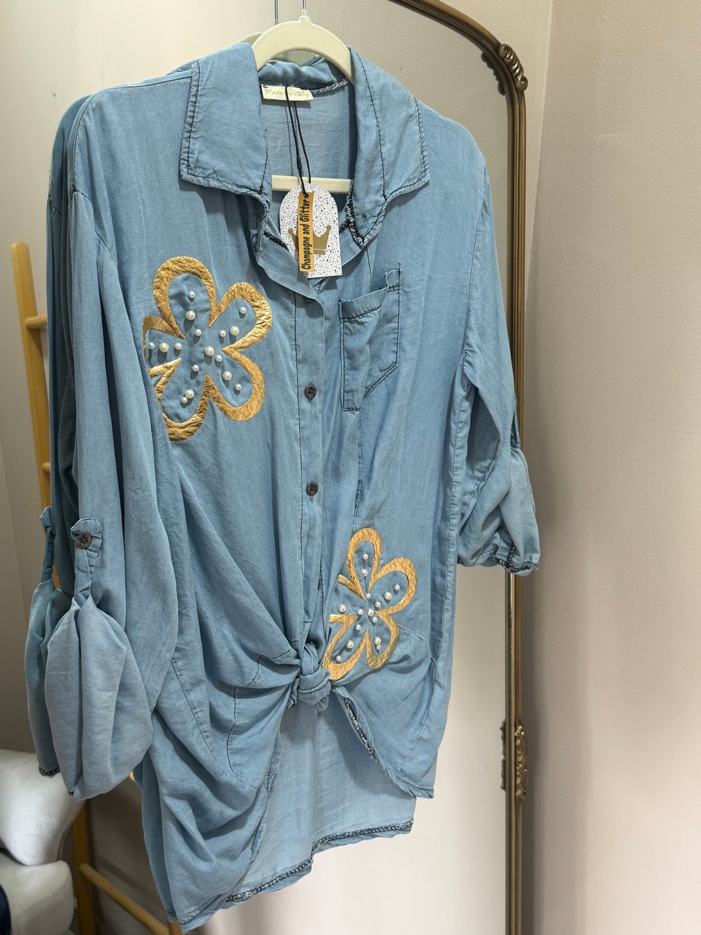 Daisy Denim Light Pearl Blouse