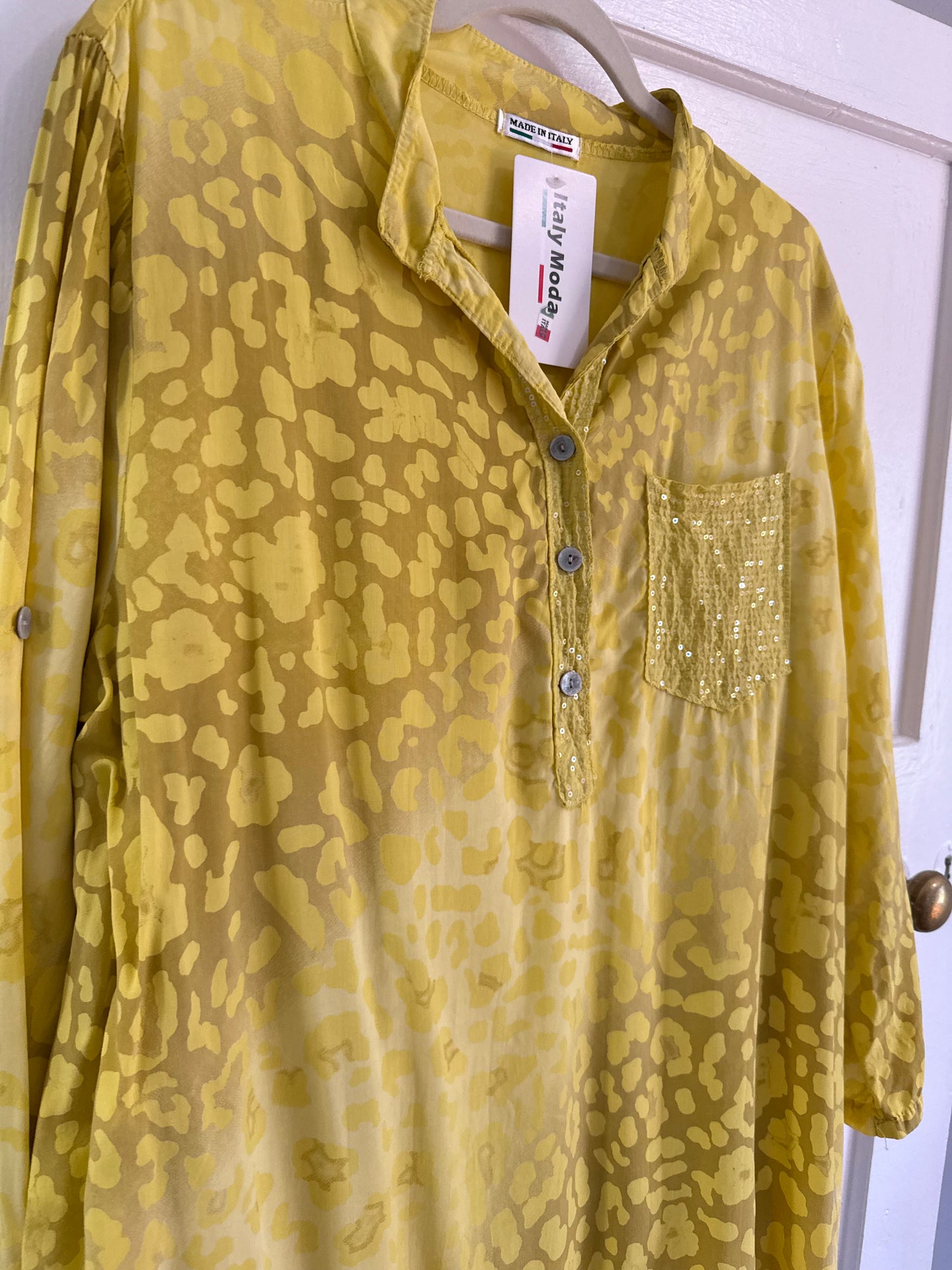 Wild Sequin Blouse Mustard