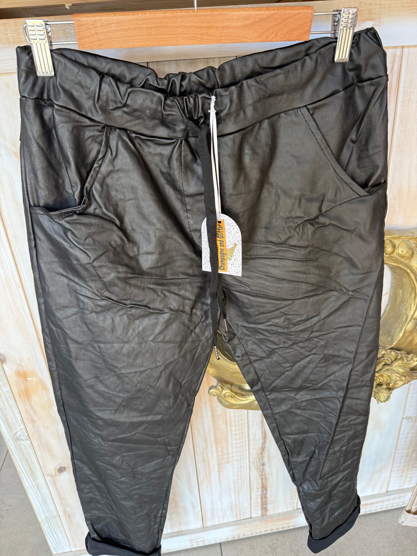Pleather look Charcoal