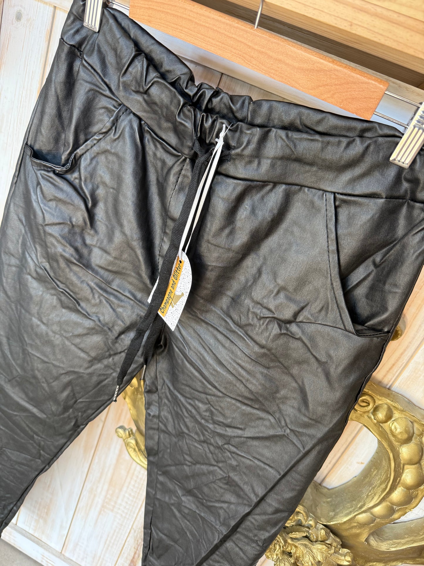 Pleather look Charcoal