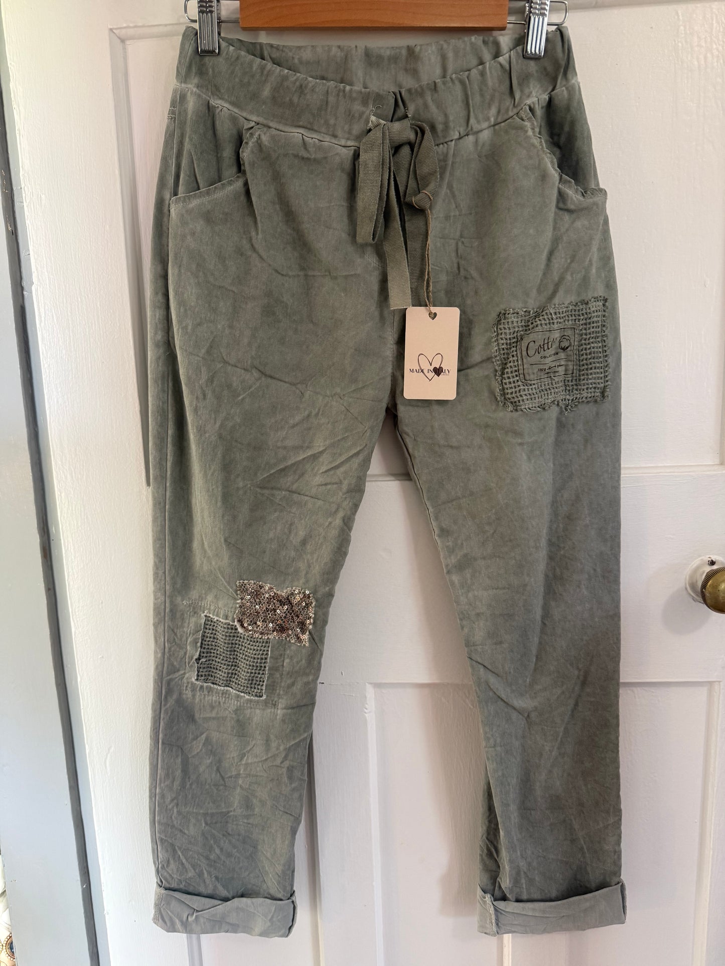 Olive Patched Pant