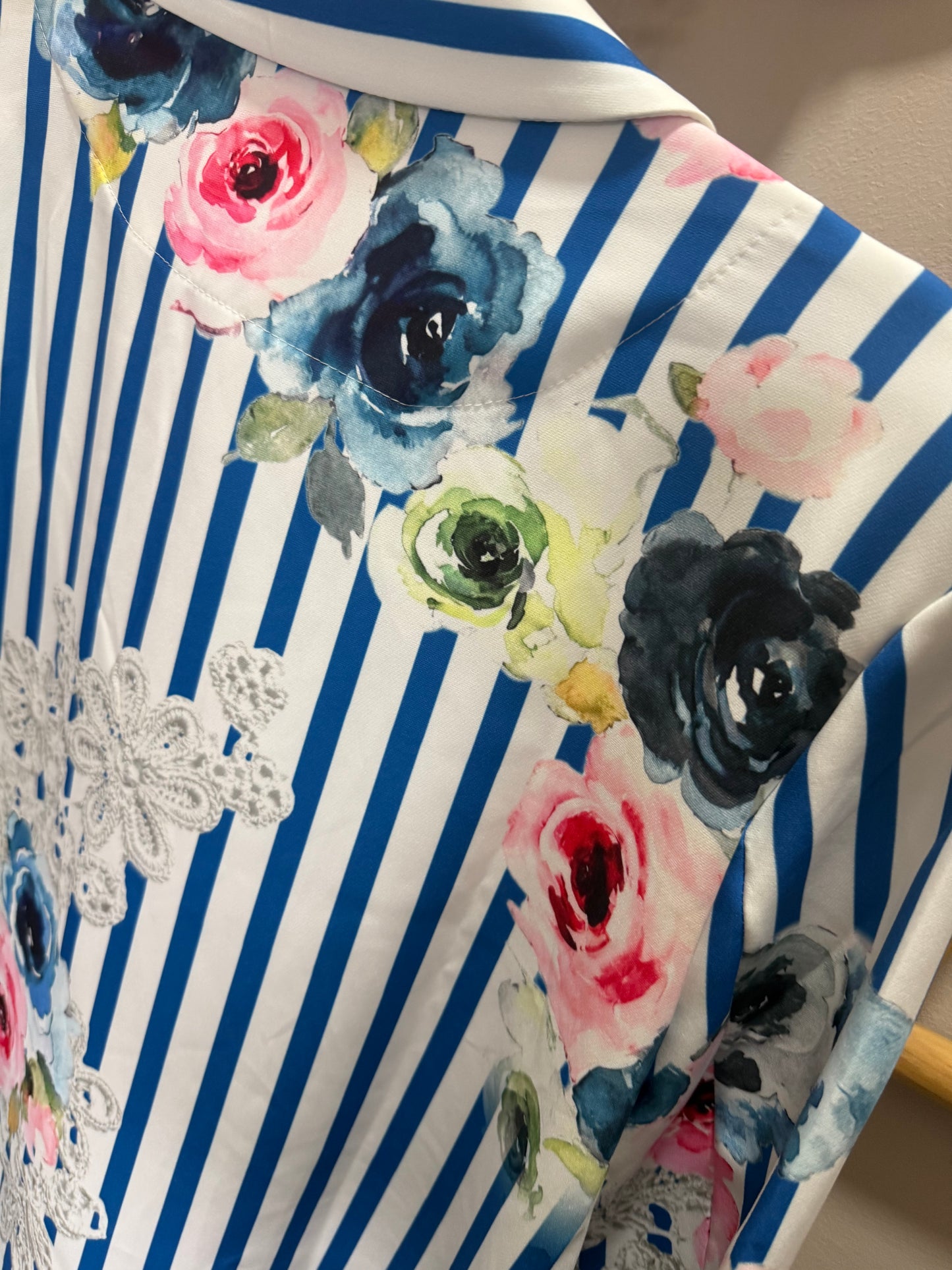 Tatum Satin Jacket_Striped Blooms