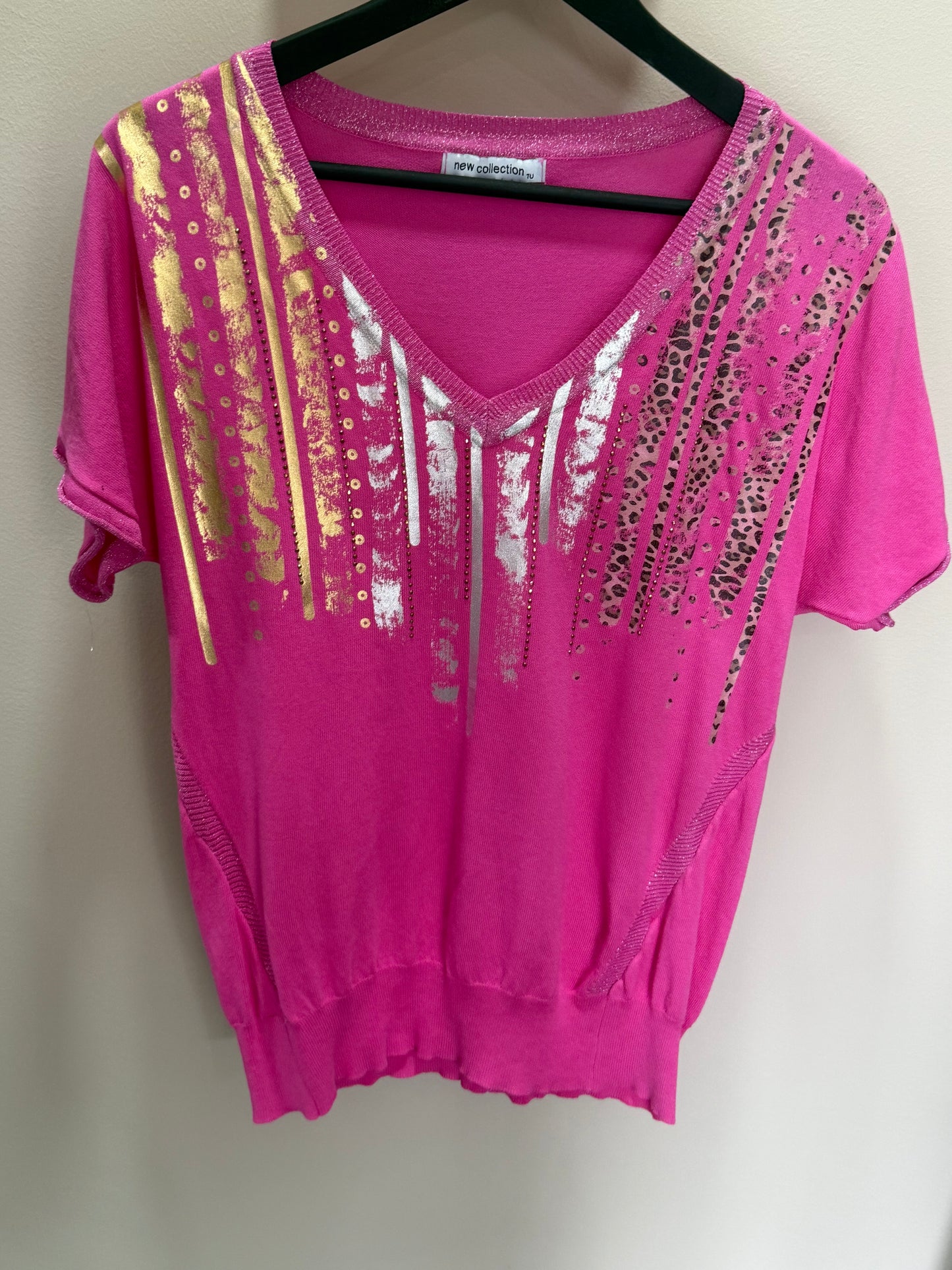 Foil Whisper Knit Fuchsia