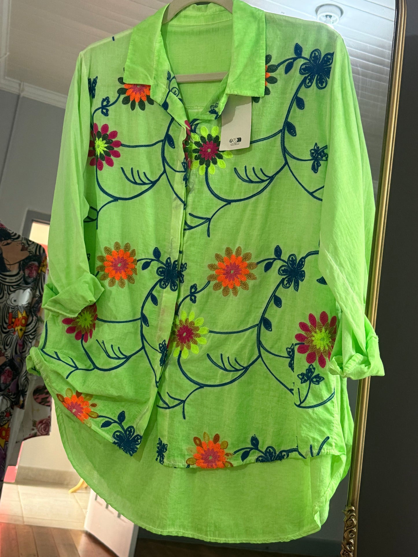 Neon Dreams Blouse Green