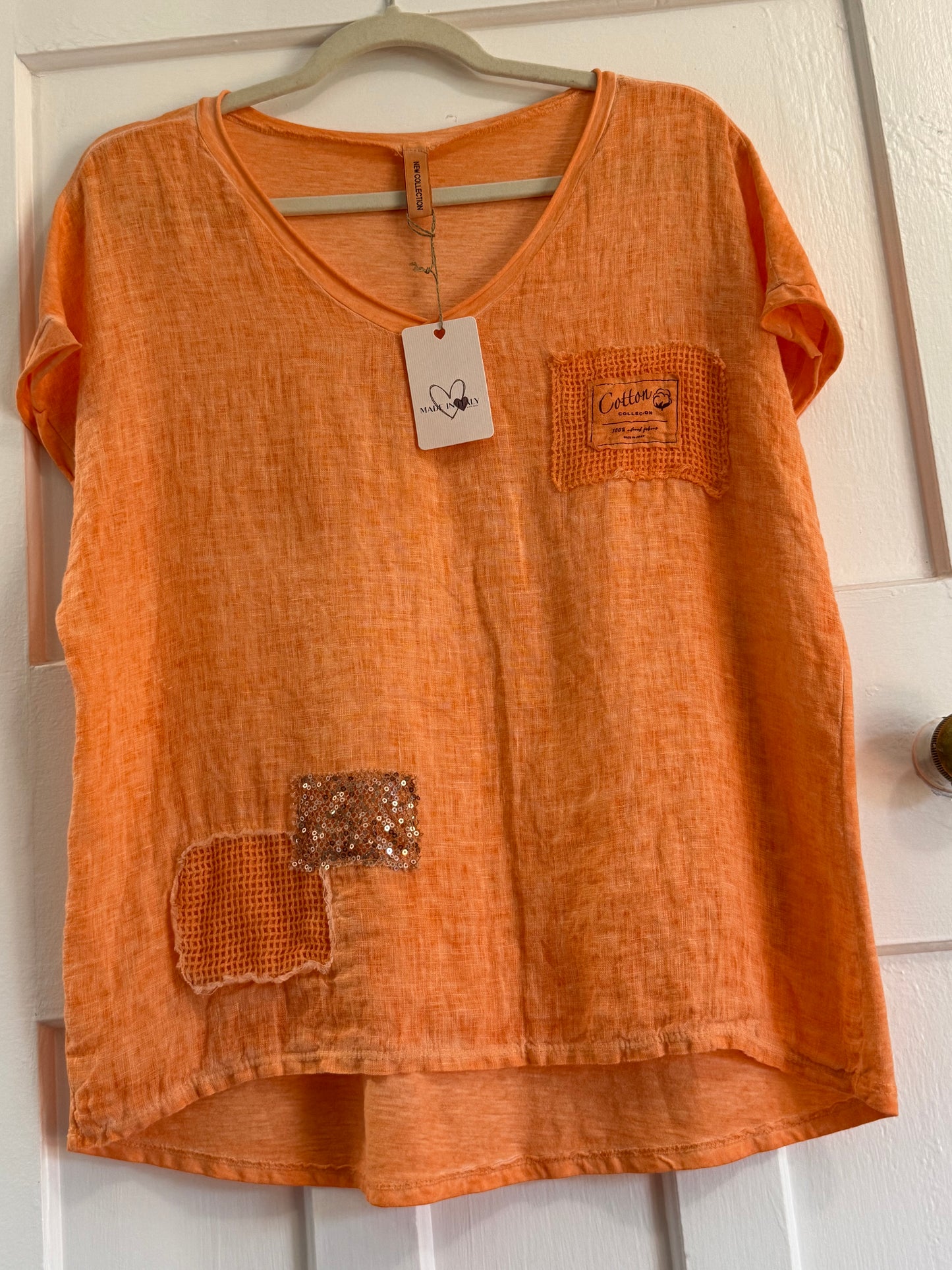 Cotton Bling Tee Peach