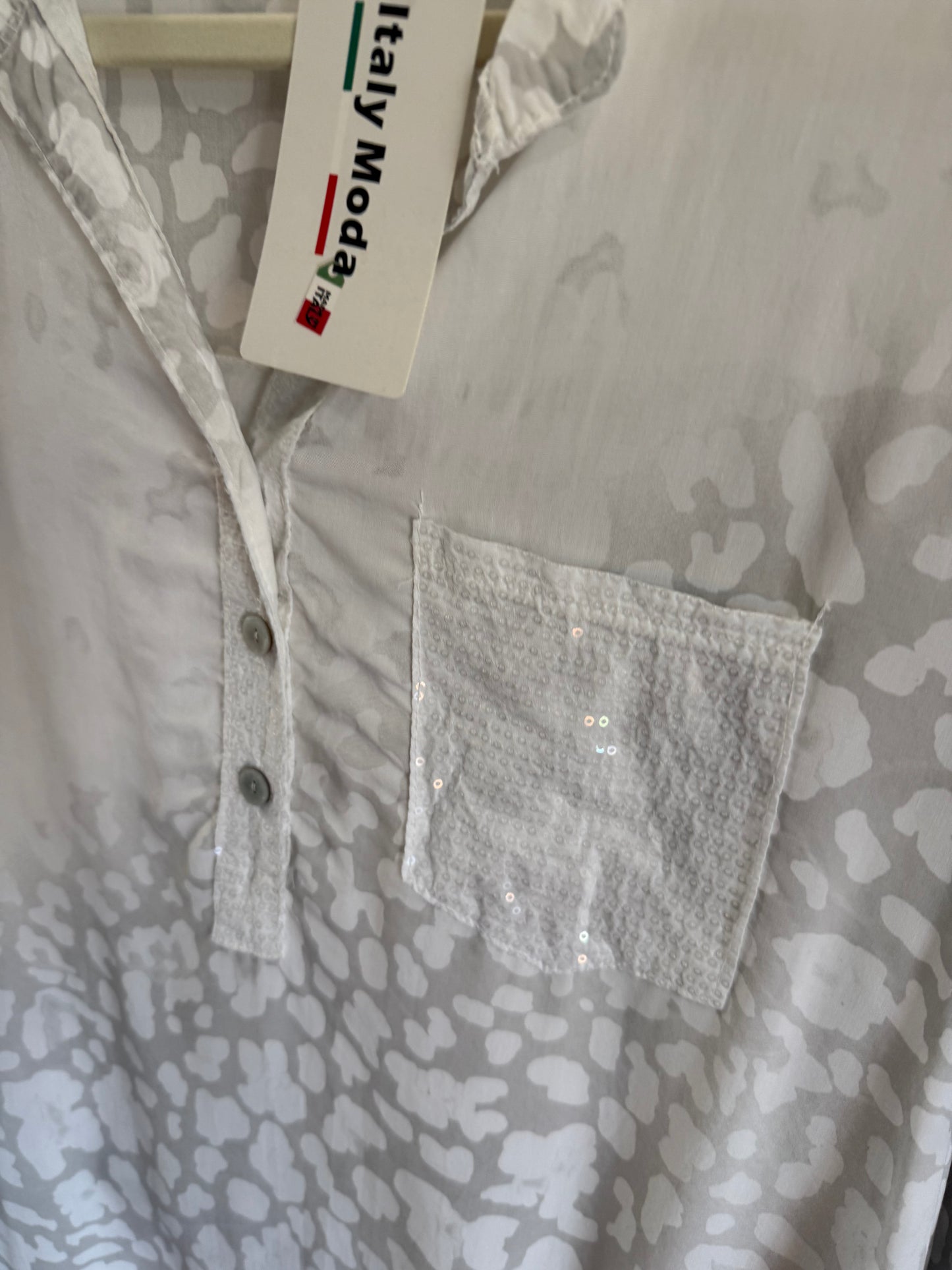 Wild Sequin Blouse White