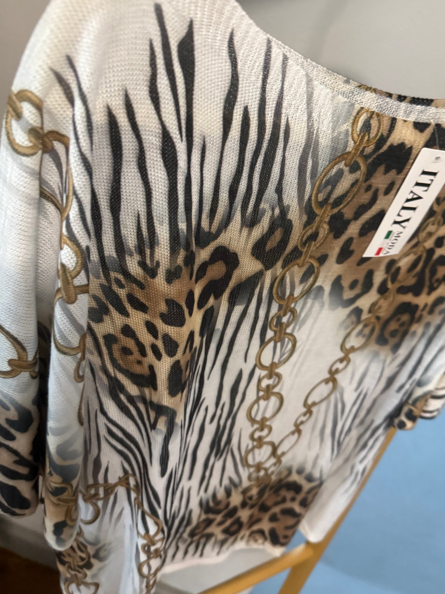 Leopard Chain Blouse Brown