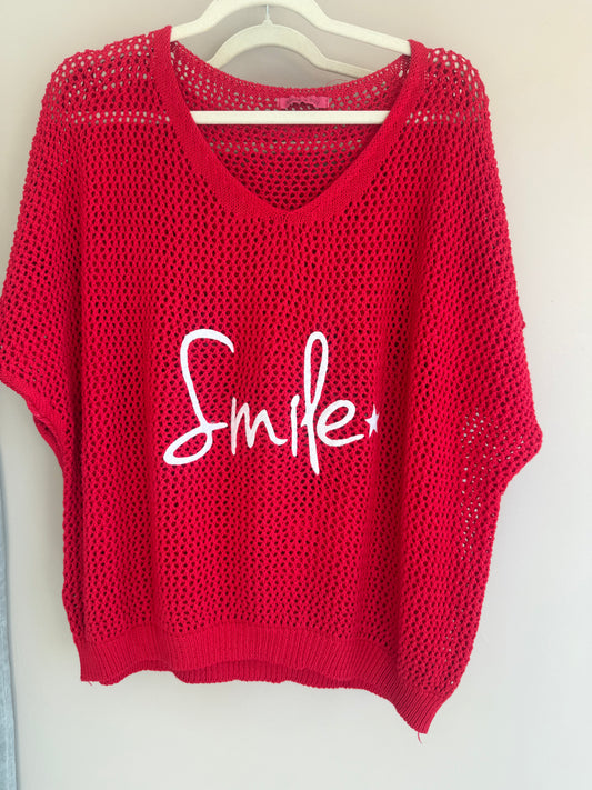 Smile Crochet Red