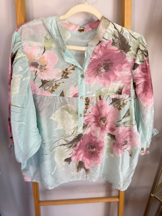 Norah Blouse Aqua_