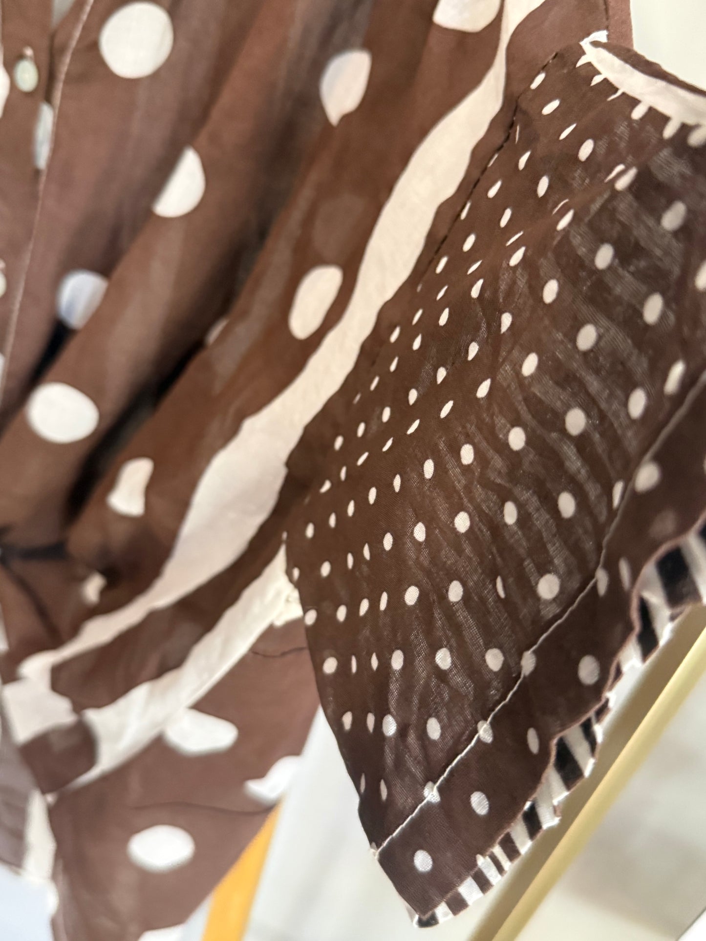 Polka Dot Brown Blouse